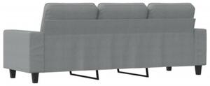 Sofa 3-osobowa, jasnoszara, 180 cm, tapicerowana tkaninÄ