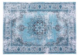 Dywan orientalny do salonu prostokątny 140 x 200 cm bawełna niebieski Almus Beliani