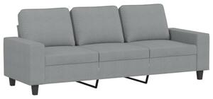 Sofa 3-osobowa, jasnoszara, 180 cm, tapicerowana tkaninÄ