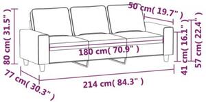 Sofa 3-osobowa, ciemnoszara, 180 cm, tapicerowana tkaninÄ