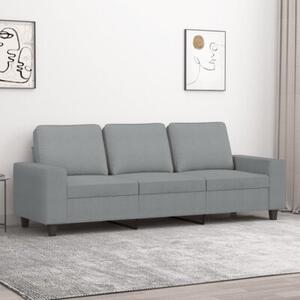Sofa 3-osobowa, jasnoszara, 180 cm, tapicerowana tkaninÄ