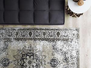Dywan orientalny do salonu prostokątny 140 x 200 cm bawełna beżowoszary Almus Beliani