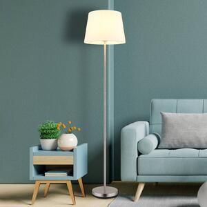 Globo Lampa stojąca Joris, aluminiowy / szary / cynkowy, salon / jadalnia, tkanina / materiał / jedwab