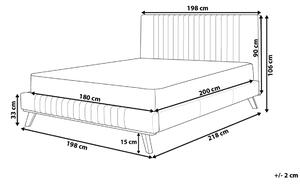 Welurowe łóżko dwuosobowe ze stelażem 180 x 200 cm granatowe retro Talence Beliani