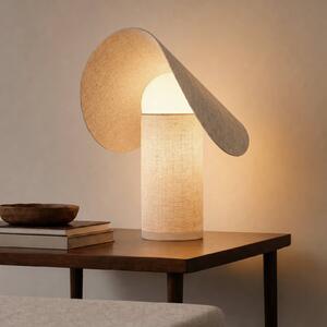 Lampa stołowa Sansibar Lucande, możliwość ściemniania, kremowy / amber, sypialnia, tkanina / materiał / jedwab, design