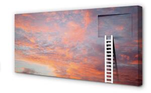 Obraz na płótnie Drabina niebo zachód słońca