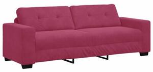 Sofa 3 szt. czerwony wiatr tkanina lniana