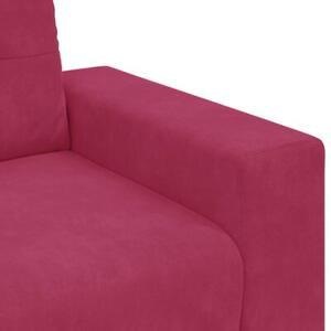 Sofa 3 szt. czerwony wiatr tkanina lniana