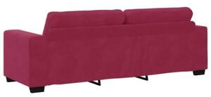 Sofa 3 szt. czerwony wiatr tkanina lniana
