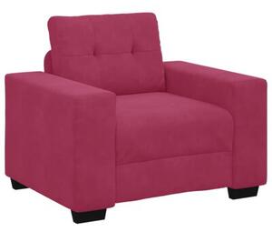 Sofa 3 szt. czerwony wiatr tkanina lniana