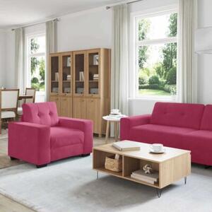 Sofa 3 szt. czerwony wiatr tkanina lniana