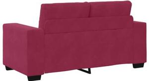 Sofa 3 szt. czerwony wiatr tkanina lniana