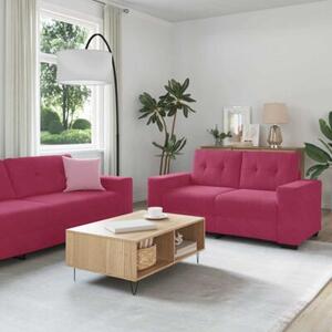 Sofa 3 szt. czerwony wiatr tkanina lniana