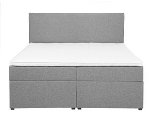 Nowoczesne łóżko kontynentalne tapicerowane 180x200cm z pojemnikiem szare Senator Beliani