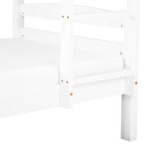 Łóżko piętrowe dziecięce 90 x 200 cm drewniane z drabinką białe Regat Beliani