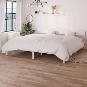 Rama łóżka, biała, lite drewno sosnowe, 180x200 cm