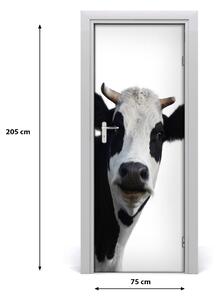 Naklejka samoprzylepna na drzwi Łaciata krowa