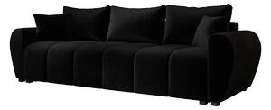 Czarna welurowa nowoczesna sofa rozkładana K3-C47