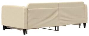 Sofa rozsuwana z szufladami, kremowa, 100x200 cm, tkanina