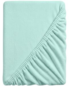 Prześcieradło z mikropluszu SOFT 90x200 cm w kolorze miętowym