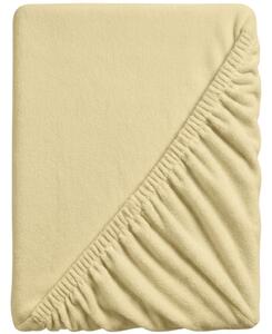 Prześcieradło z mikropluszu SOFT 180x200 cm żółte
