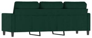Sofa 3-osobowa, ciemnozielony, 180 cm, obita aksamitem