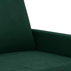 Sofa 3-osobowa, ciemnozielony, 180 cm, obita aksamitem