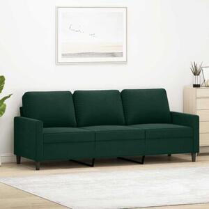 Sofa 3-osobowa, ciemnozielony, 180 cm, obita aksamitem