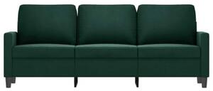 Sofa 3-osobowa, ciemnozielony, 180 cm, obita aksamitem