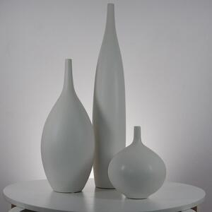 Zestaw Trzech Wazonów Ceramicznych Dekoracyjnych Białych - Kolekcja Sevilla