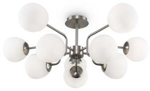 Lampa Sufitowa Żyrandol Szklane Kule Maytoni MOD221PL-10N Erich 10xE14 34cm x 90cm nikiel biały