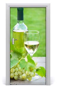 Naklejka na drzwi samoprzylepna Winogrona i wino