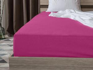 Bawełniane prześcieradło z gumką STANDARD 90 x 200 cm purpurowe