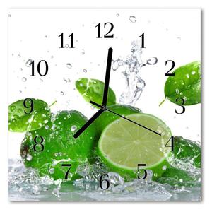 Zegar szklany kwadratowy Limonka
