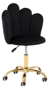 EMWOmeble Krzesło obrotowe muszelka DC-907-S czarny welur, złota noga