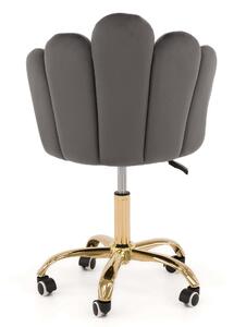 EMWOmeble Krzesło obrotowe muszelka DC-907-S ciemny szary welur, złota noga