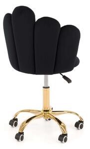 MebleMWM Krzesło obrotowe muszelka DC-907-S czarny welur, złota noga