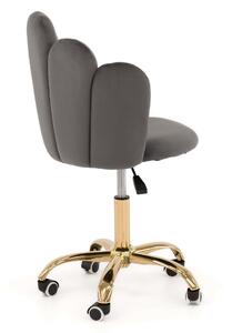 EMWOmeble Krzesło obrotowe muszelka DC-907-S ciemny szary welur, złota noga