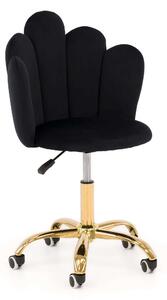 EMWOmeble Krzesło obrotowe muszelka DC-907-S czarny welur, złota noga