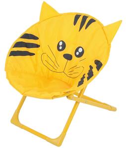 Żółte krzesełko składane do pokoju dziecięcego kotek - Bofi