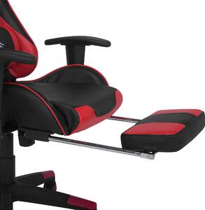 Fotel biurowy gamingowy regulowany ekoskóra czarny z czerwonym metalowa baza Victory Beliani