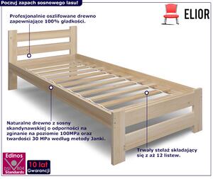 Drewniane łóżko jednoosobowe 80x200 - Zinos 3X