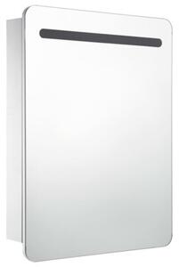 Szafka łazienkowa z lustrem i LED, 60 x 11 x 80 cm