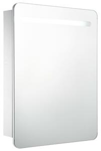 Szafka łazienkowa z lustrem i LED, 60 x 11 x 80 cm