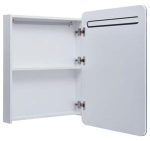 Szafka łazienkowa z lustrem i LED, 60 x 11 x 80 cm