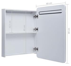 Szafka łazienkowa z lustrem i LED, 60 x 11 x 80 cm