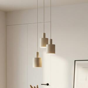 Lampa wisząca Ovelia Lindby, możliwość ściemniania, kremowy / amber, kuchnia, metal, nowoczesny