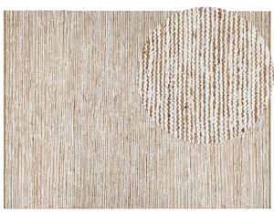Dywan bawełniany z tkaniny konopnej ręcznie tkany 300 x 400 cm dwustronny prostokątny beżowo-biały Barkhan Beliani