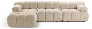 Beżowy narożnik modułowy z materiału bouclé (lewostronny) Bellis – Micadoni Home