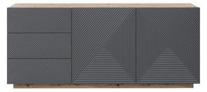 Komoda Asha z szufladami i ryflowanym frontem 167 cm - artisan / rivier stone mat